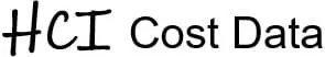 Black and white HCI Cost Data logo.